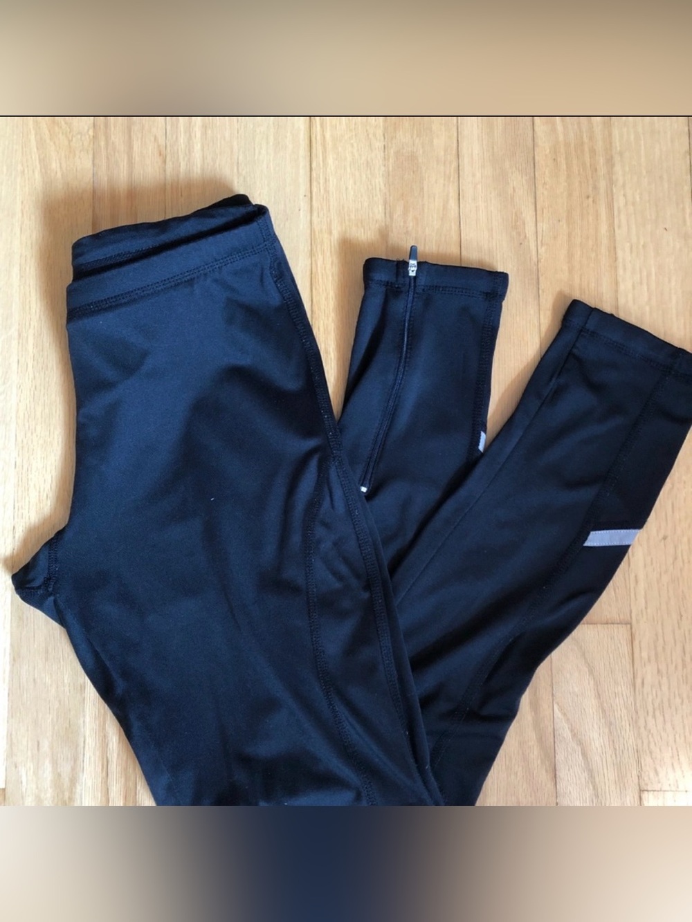 Champion Black Running Compression Leggings with Ankle Zips